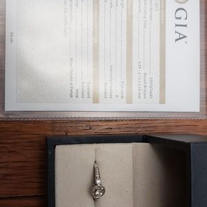 0.24 carat diamond engagement ring 14k white gold